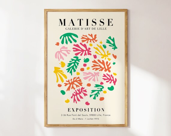 Colourful Matisse Petals Exhibition Poster Matisse Botanical Wall Art Papier Decoupes Print Minimal Matisse Art Print Mp126