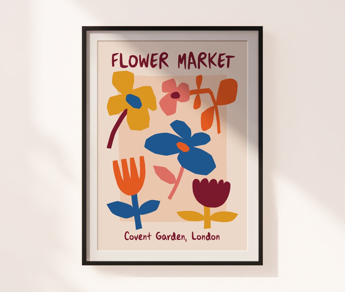 Covent Garden London Flower Market Matisse Cut Out Art Poster