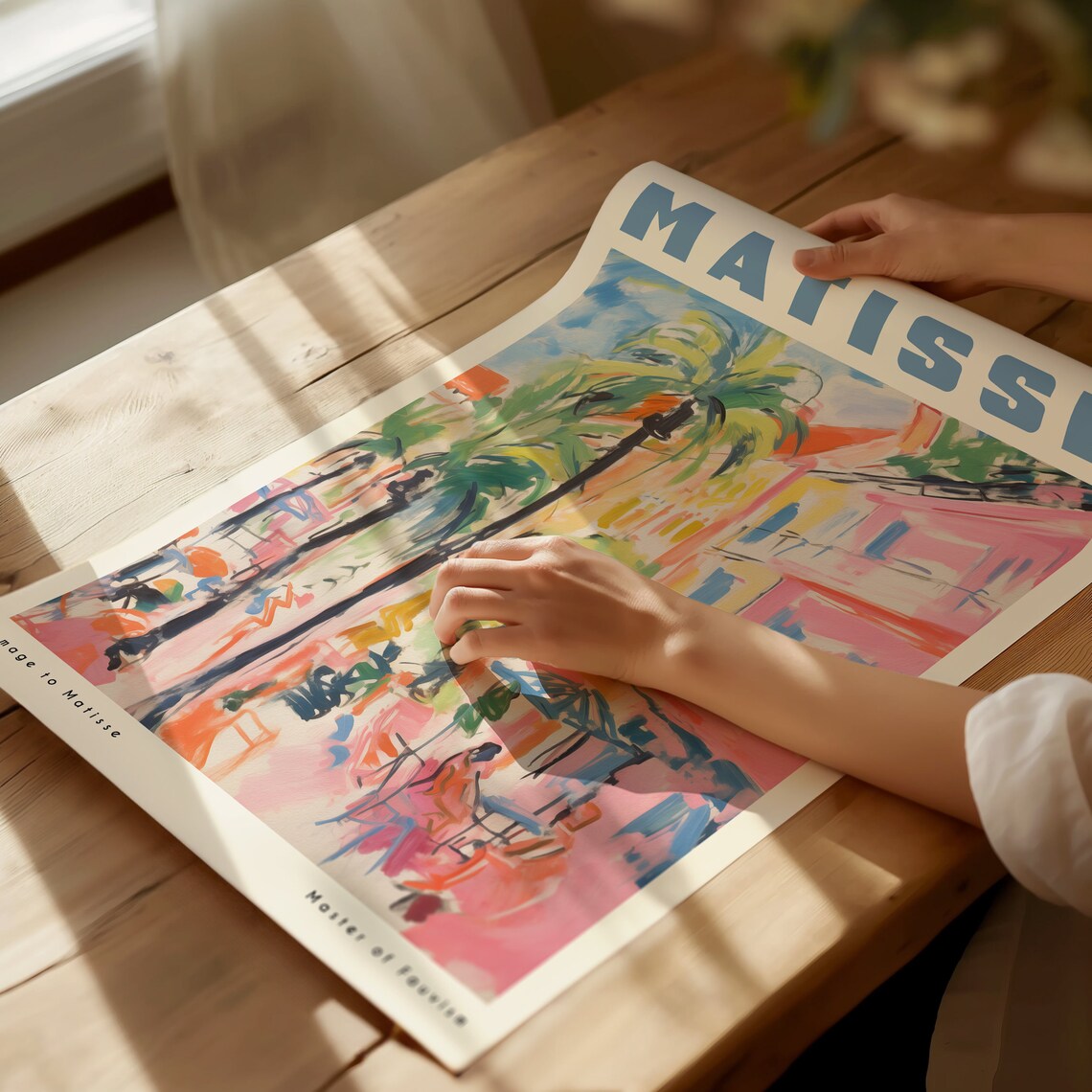 Matisse Homage Palm Tree Street Scene Fauvist Style Art Poster - Image 2