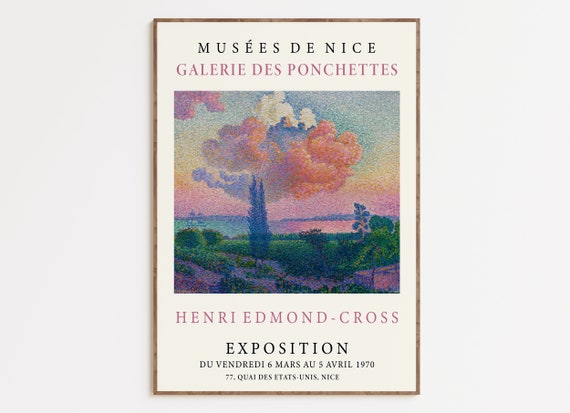 Henri Edmond Cross Exhibition Art Print Pastel Museum Gallery Poster Famous Artist Painting Pastel Impressionist Wall Art V016