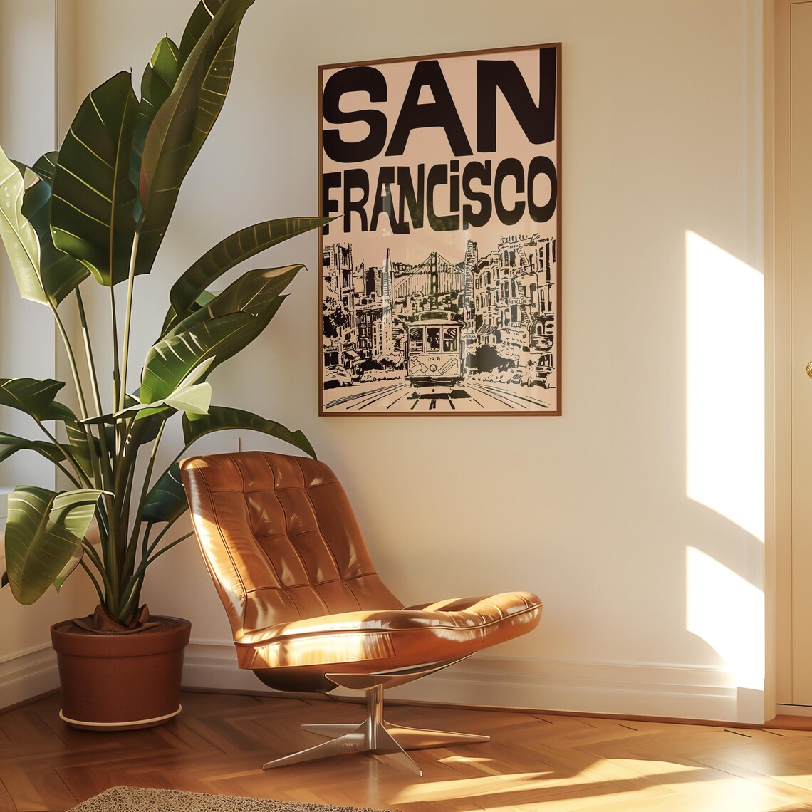 San Francisco Retro Travel Poster, Mid-Century California - Image 3