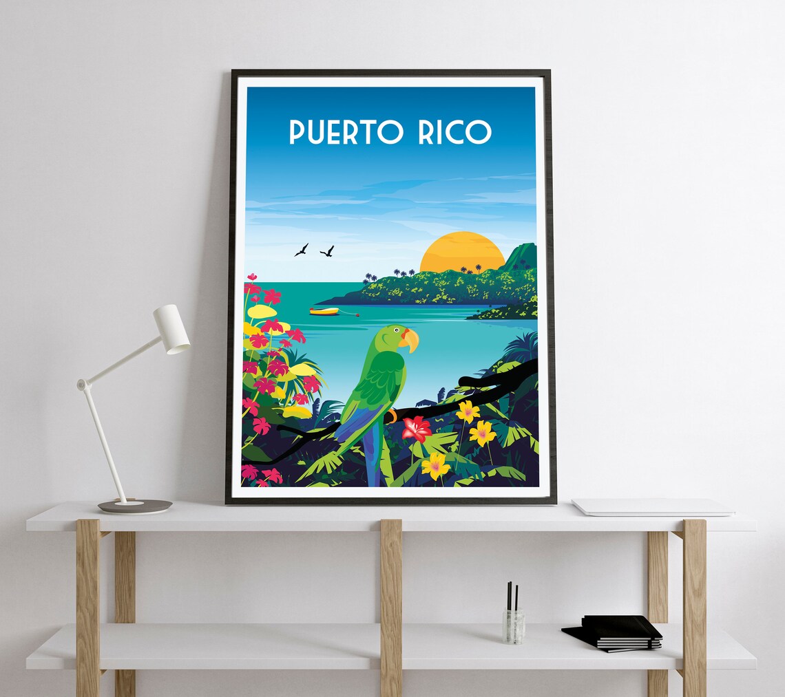 Retro Puerto Rico Travel Poster, Vintage Travel Art - Image 2