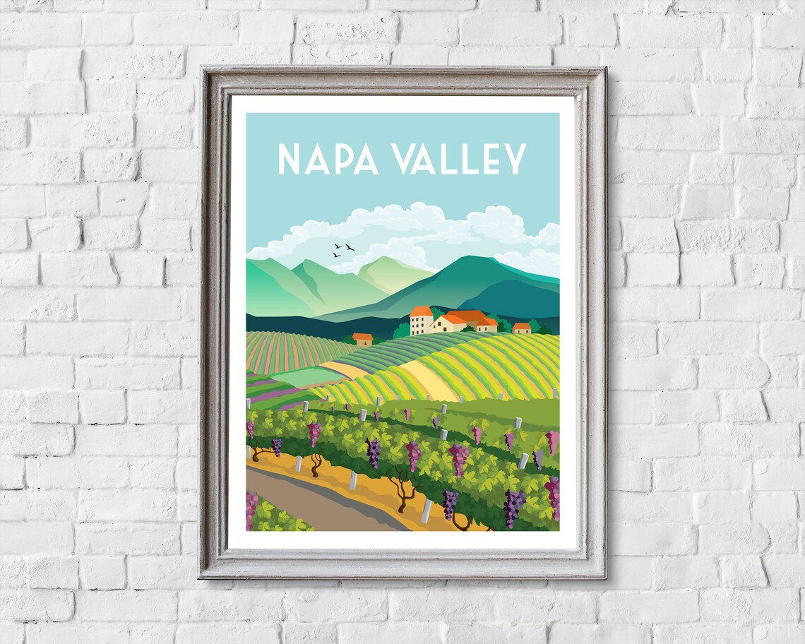 Napa Valley, California Travel Poster, Poster Print - Image 2
