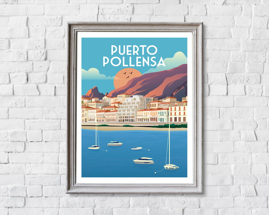 Puerto Pollensa Travel Poster, Mallorca Travel Print - Image 2