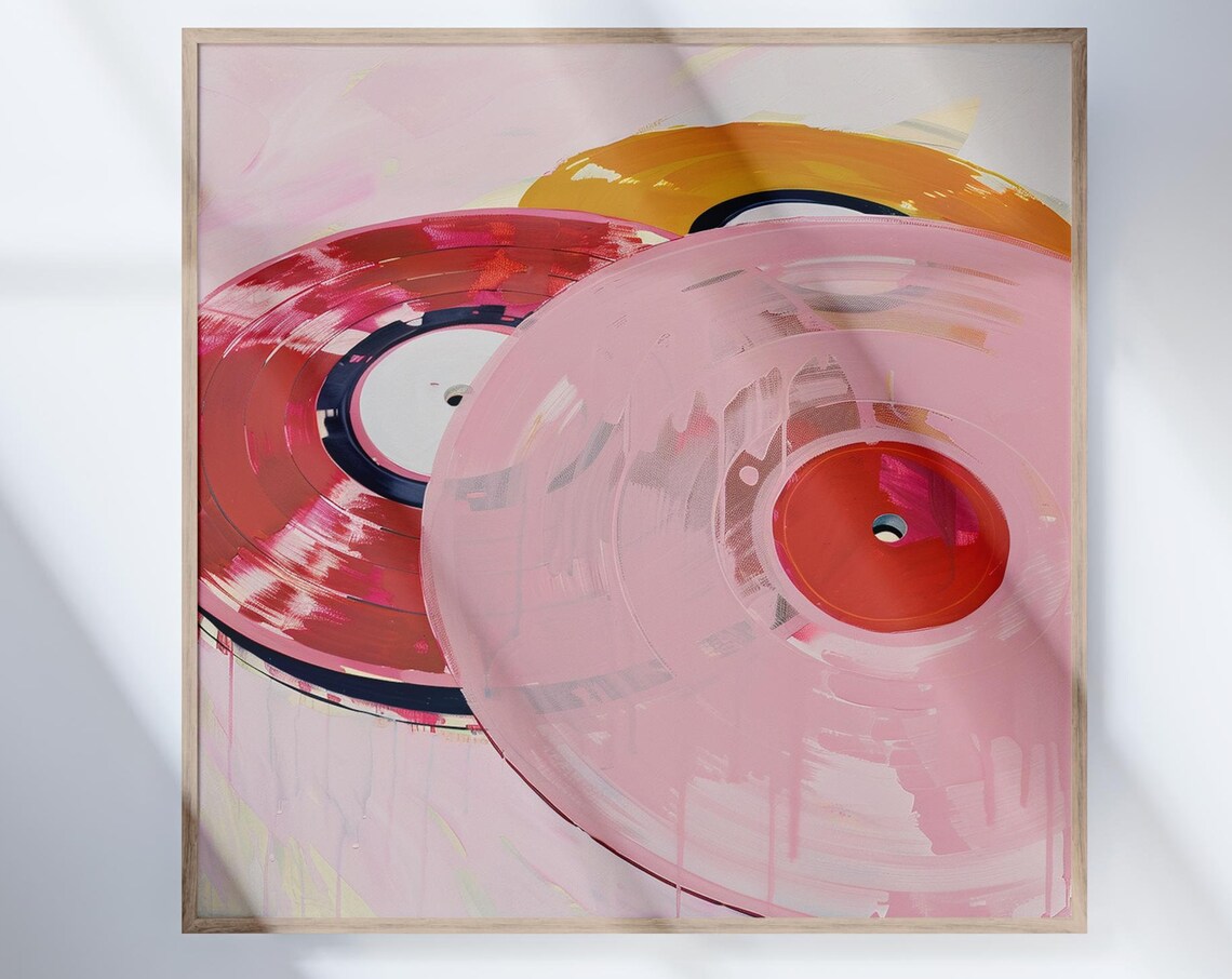 Vinyl Record Retro Decor Art Print, Y2K Girly - Image 4