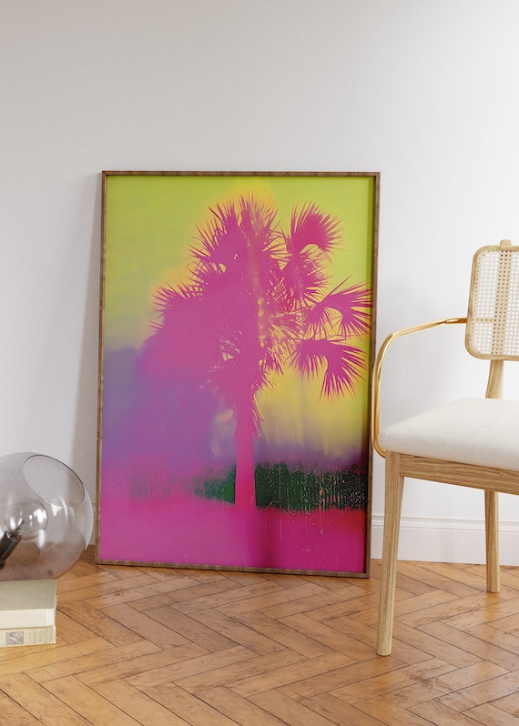 Pink Palm Tree Art Print Wall Decor