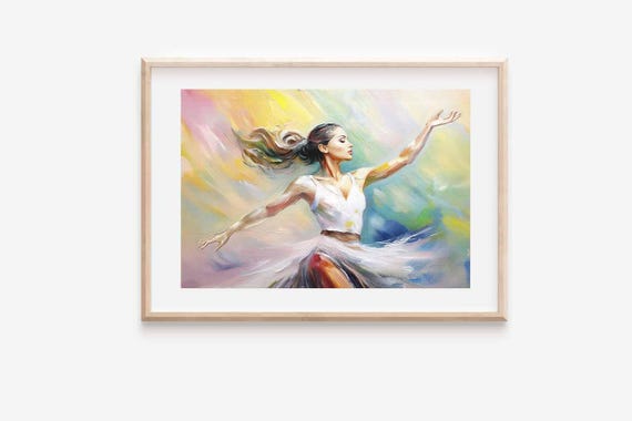 Image Print Mural Design Template Motif Pastel Tones Dancer Ballerina Elegant Dancer