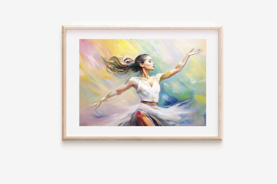 Image Print Mural Design Template Motif Pastel Tones Dancer Ballerina Elegant Dancer