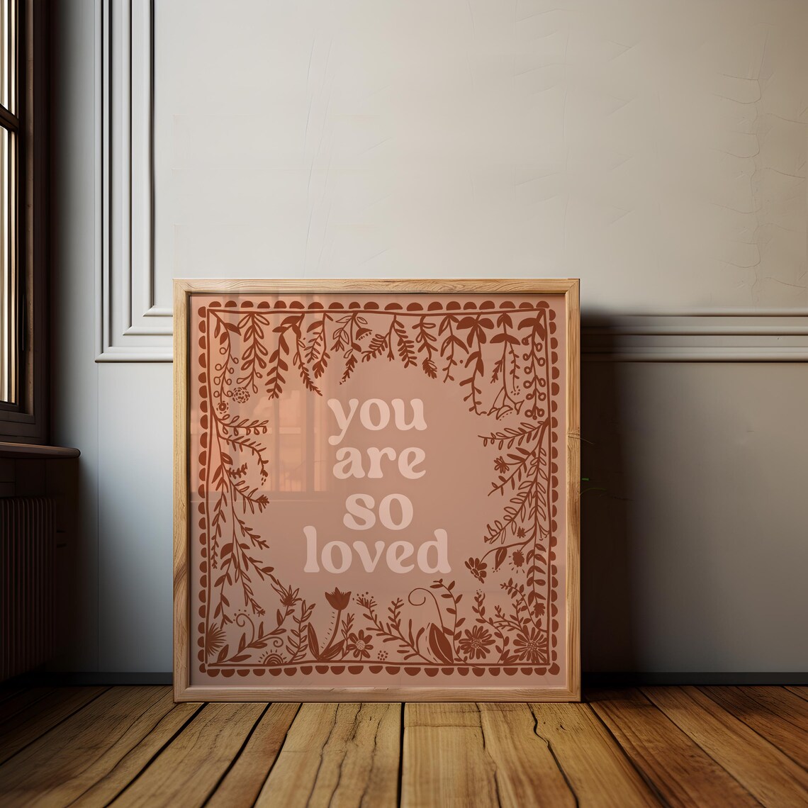 You Are So Loved Girls Nursery Floral Art Print - Image 3