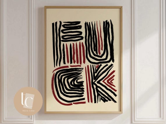 Fuck Rude Funny Wall Art Print Quote Poster Sweary Vulgar Typography