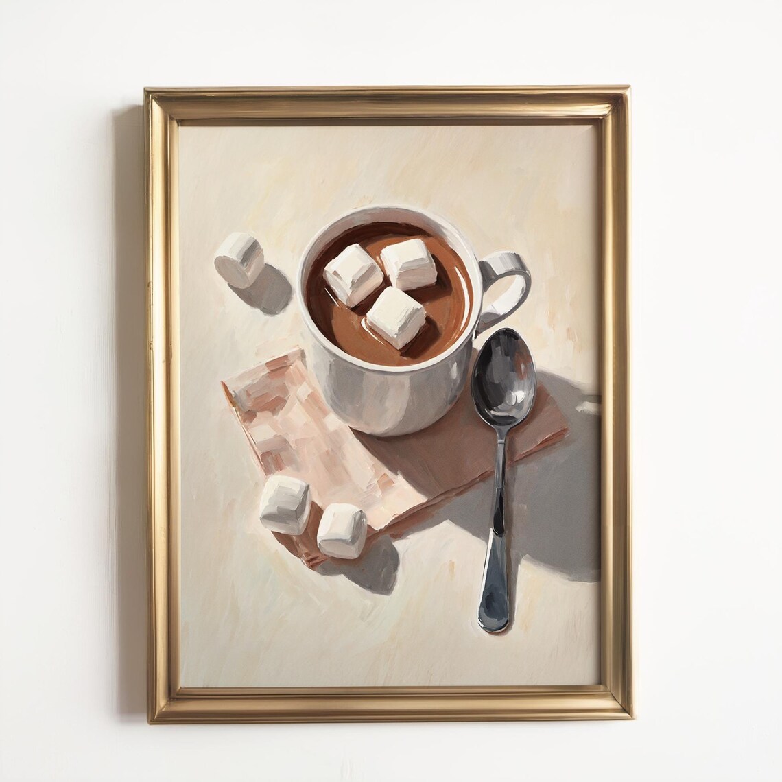 Hot Chocolate Marshmallows Cozy Mug Cocoa Winter Drink Decor Poster