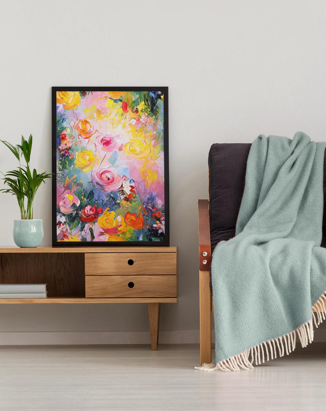 Abstract Floral, Colorful Impressionist Flower Art Print - Image 3