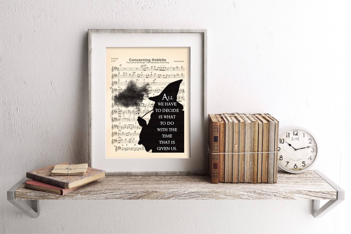 Gandalf Wizard Quote Concerning Hobbits Sheet Music Movie Poster