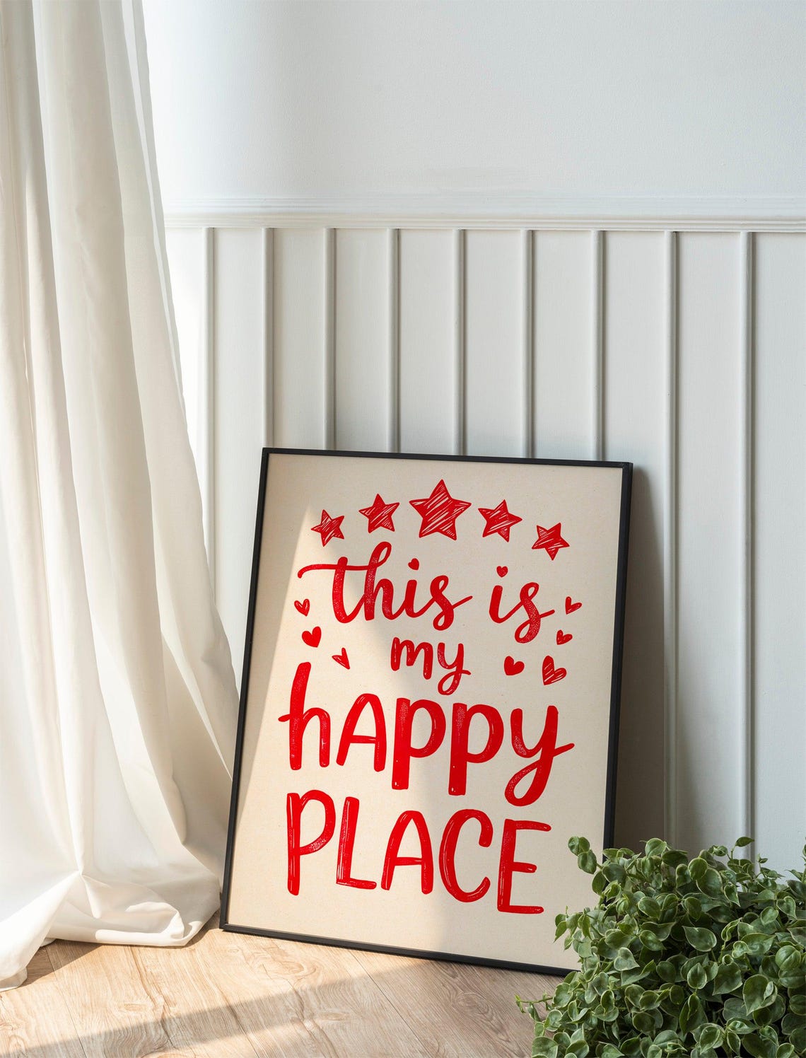 This Is My Happy Place Poster Red Room Decor Trendy Maximalist Art Cute Apartment Wall For A Modern Or Space