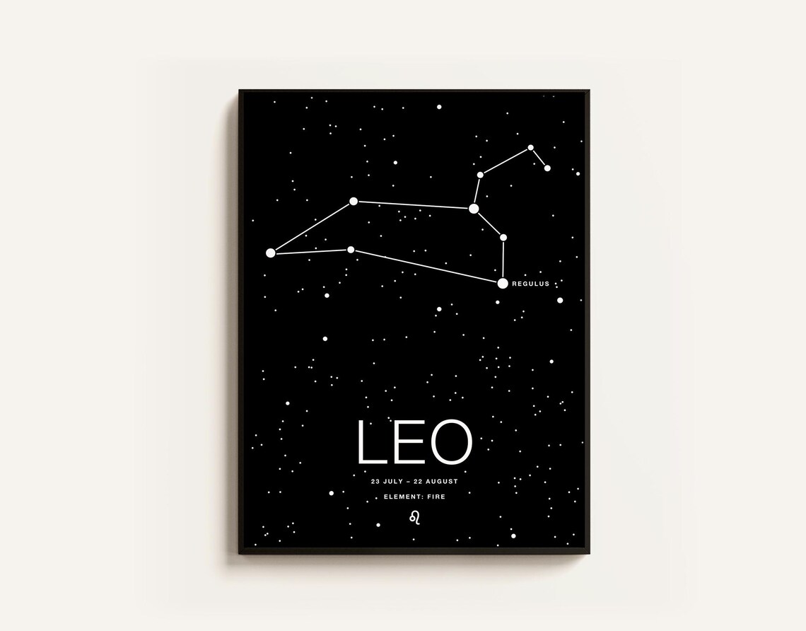 Leo Sign Minimalist Stylish Astrology Poster