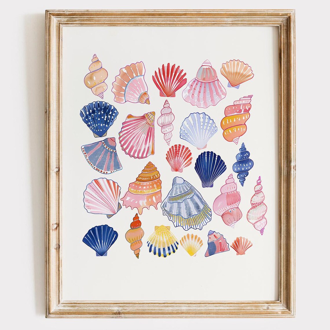 Seashell Collection Coastal Bathroom Art Print