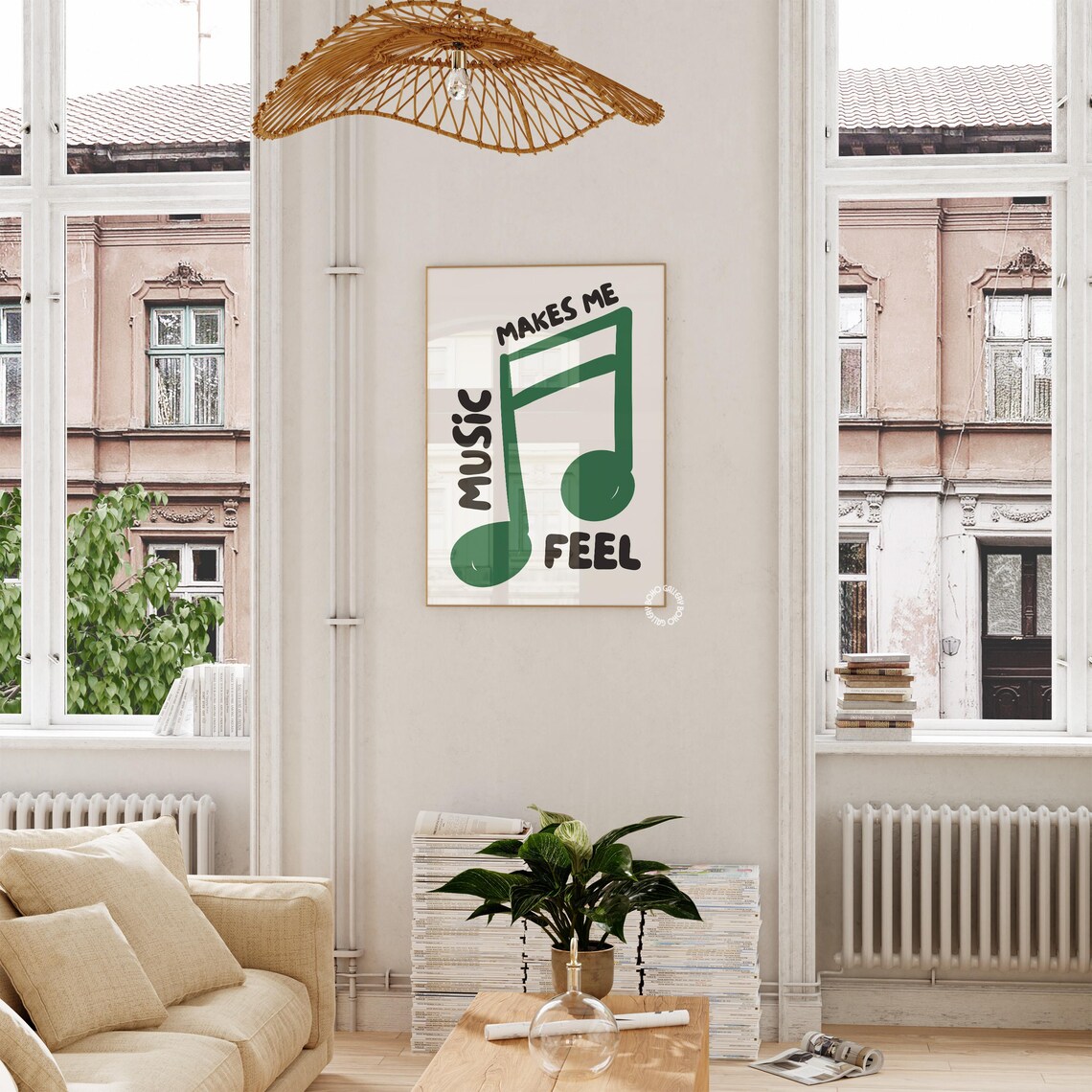 Music Note Poster, Retro Preppy Room Decor - Image 3