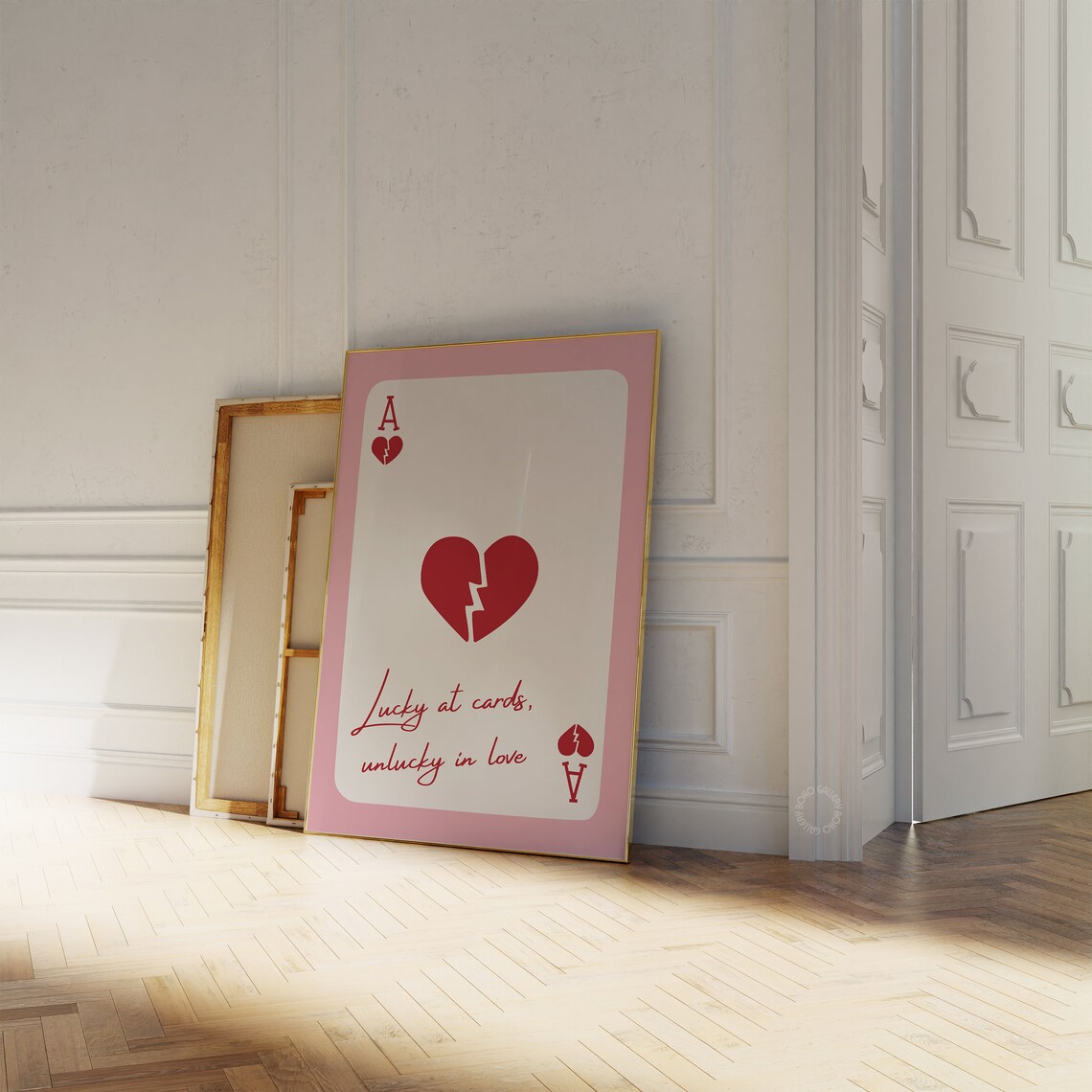 Ace of Hearts Lucky at Cards Unlucky in Love Quote Art Poster - Image 3