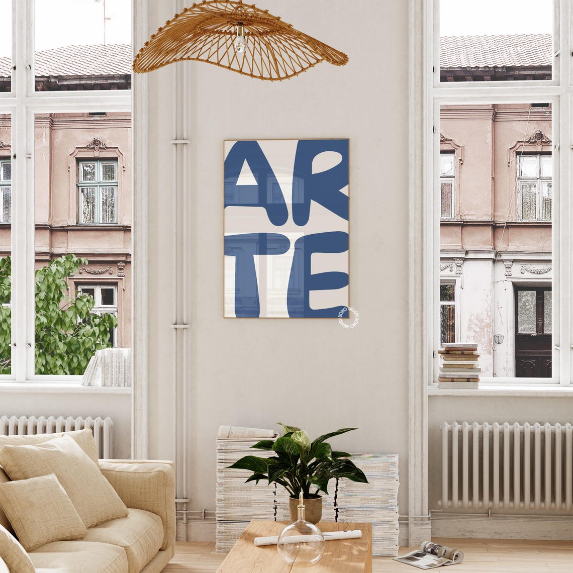 Arte Blue Bold Typography Minimal Modern Gallery Wall Poster - Image 2