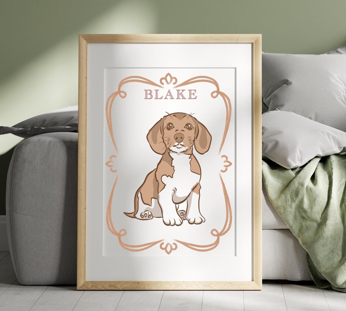 Custom Pet Painting From Photo, Dog Portrait