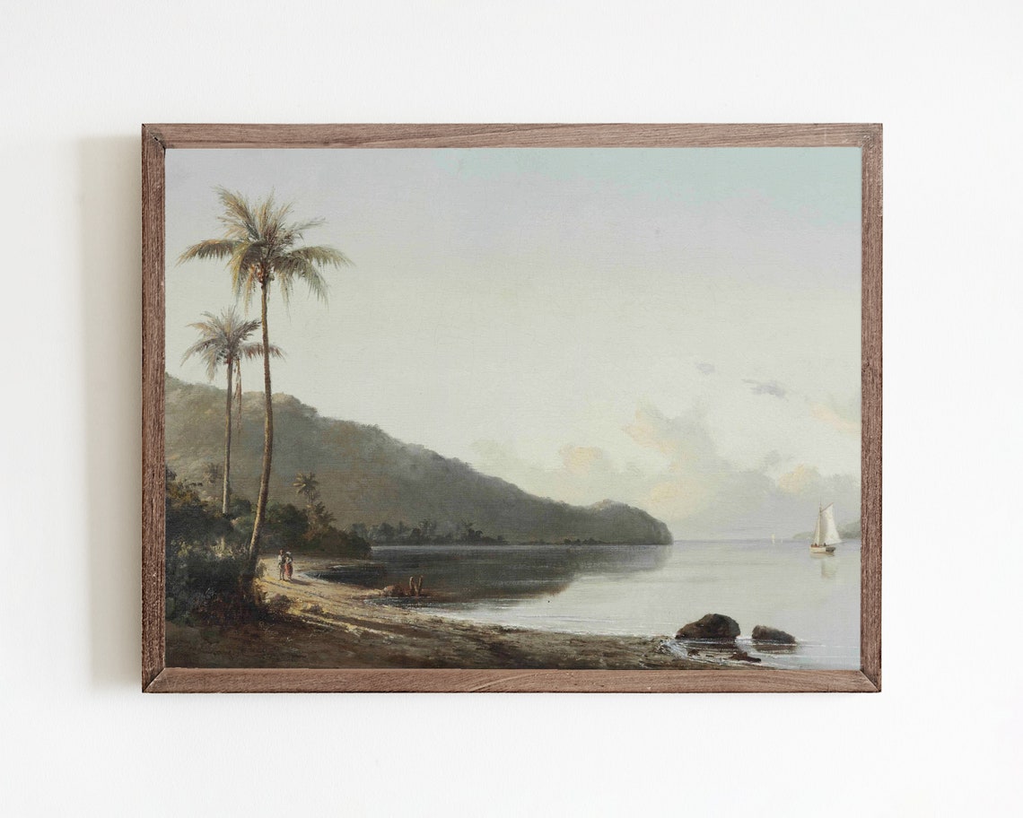 Vintage Tropical Beach Landscape Art Print
