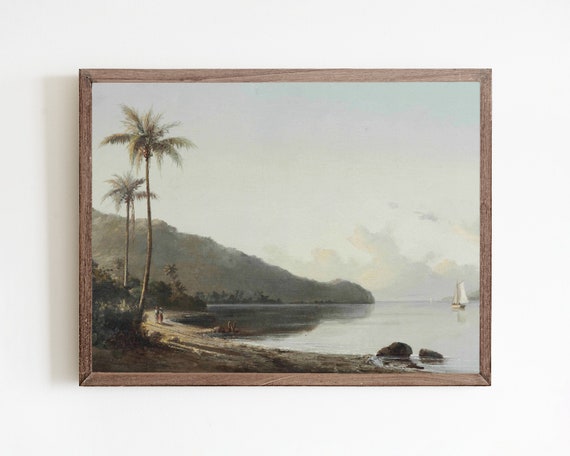 Vintage Tropical Beach Landscape Art Print