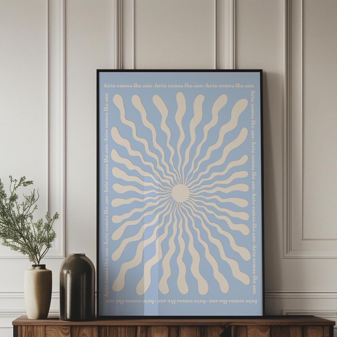 Here Comes The Sun Retro Quote Art Print - Image 4