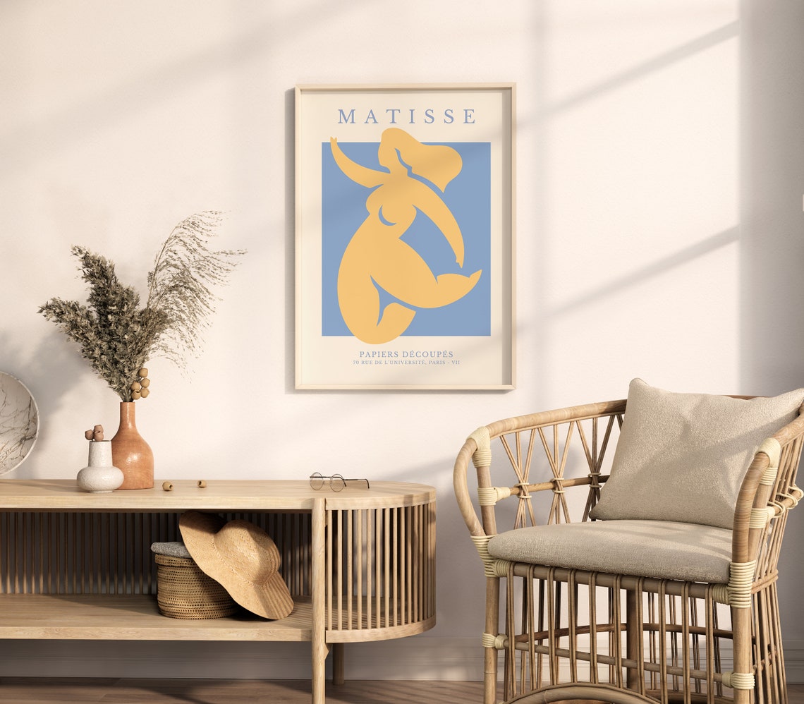 Matisse Yellow Dancer Papiers Decoupes Blue Square Exhibition Poster - Image 3