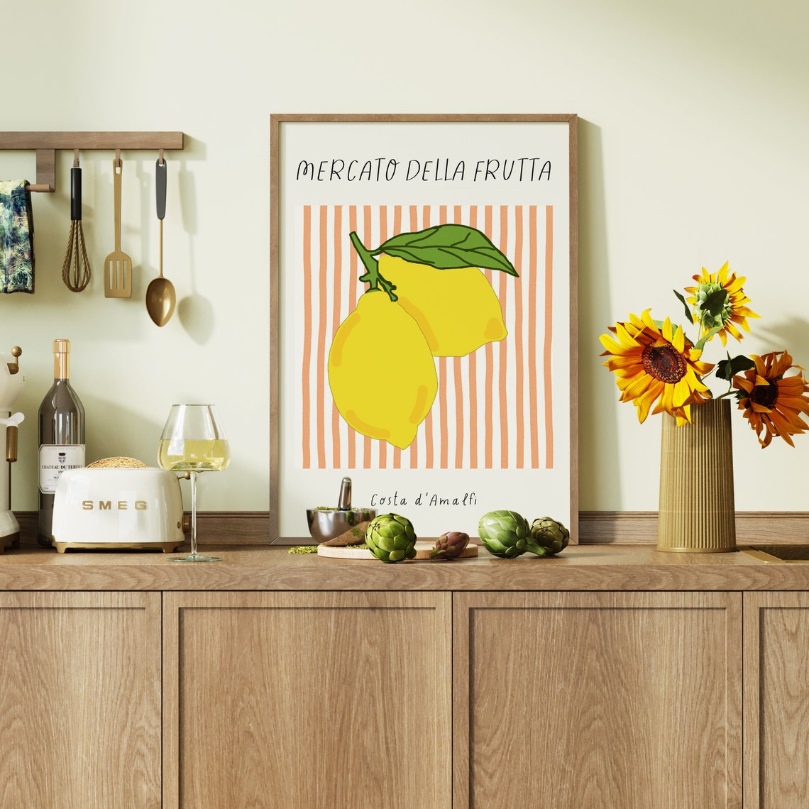 Mercato della Frutta Amalfi Lemons Italian Citrus Kitchen Poster