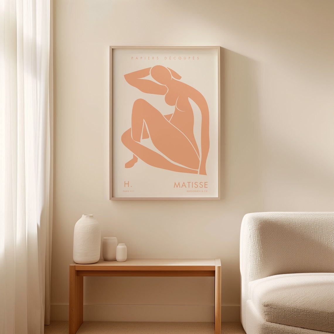 Matisse Peach Reclining Figure Papiers Decoupes Minimalist Poster