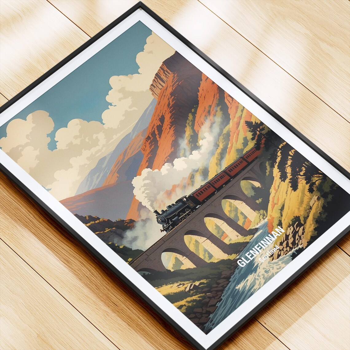 Glenfinnan Scotland Steam Train Viaduct Golden Autumn Hills Poster - Image 4