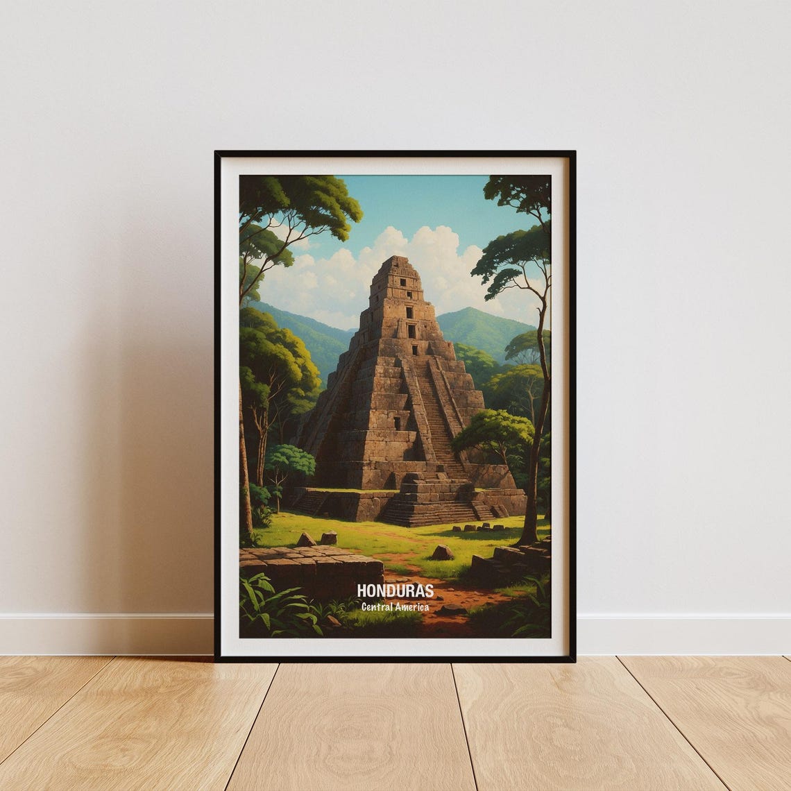 Honduras Central America Ancient Mayan Stone Temple Ruins Poster