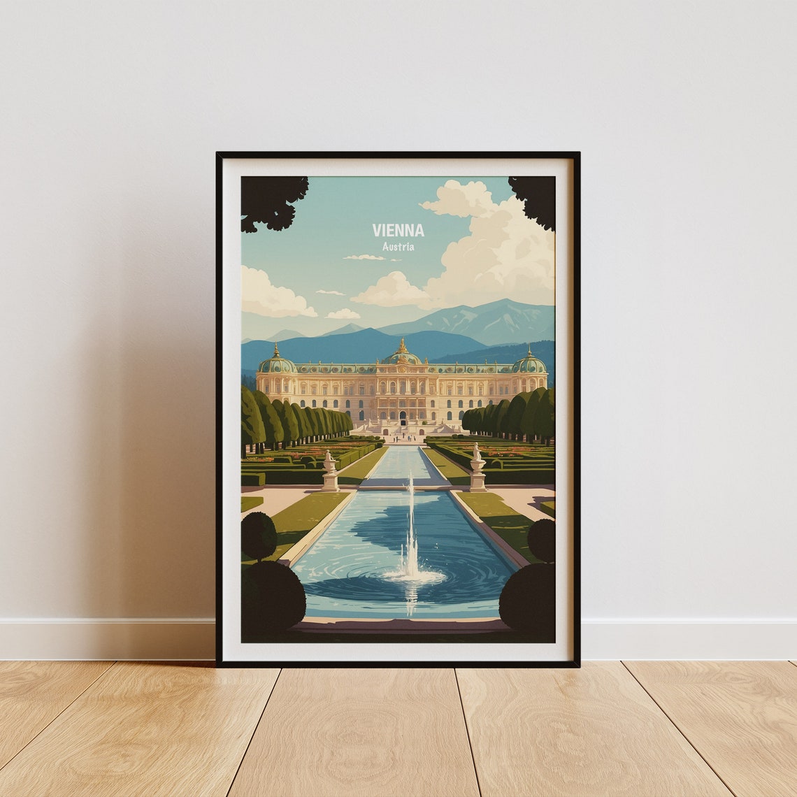 Vienna Austria Schonbrunn Palace Formal Gardens Fountain Poster