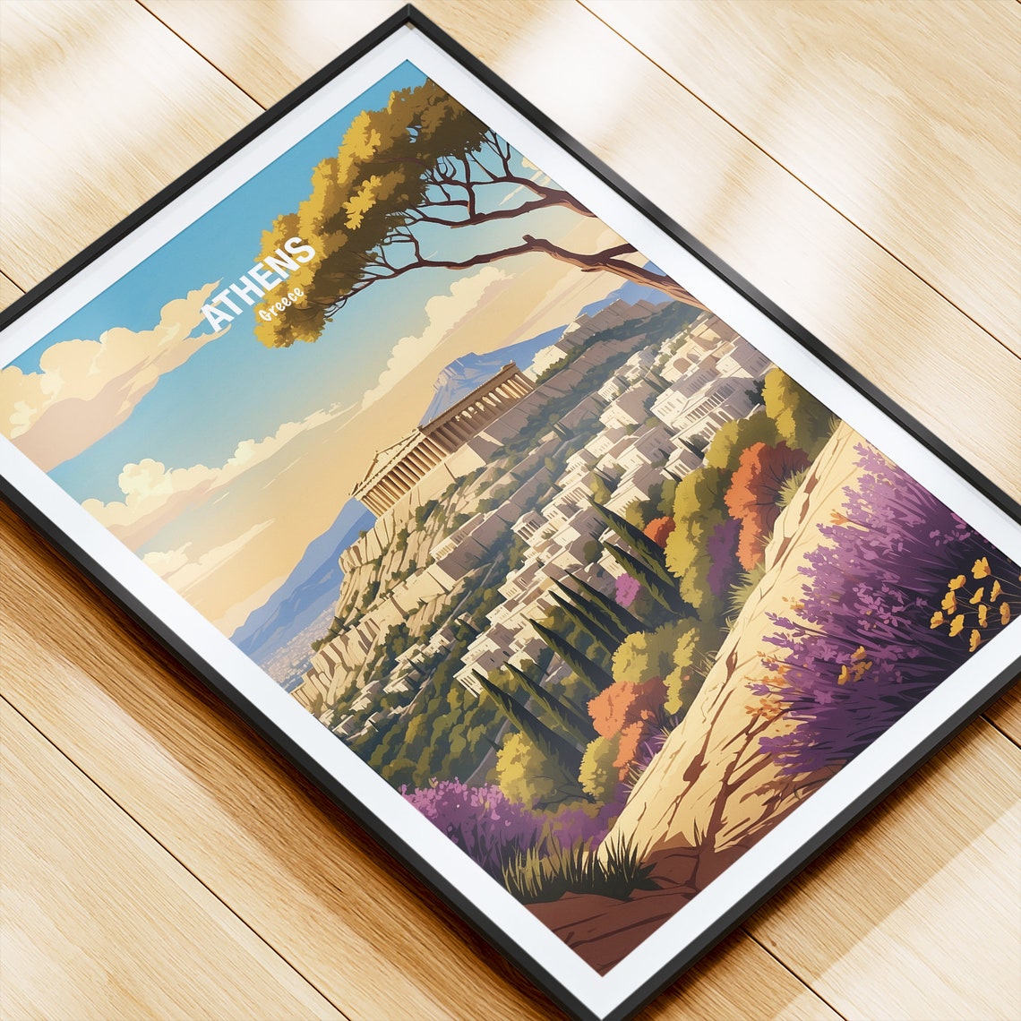Athens Greece Acropolis Parthenon Glowing At Golden Hour Poster - Image 4