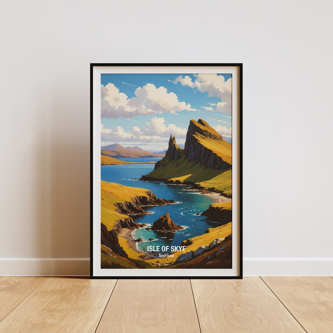 Isle of Skye Dramatic Sea Cliffs Turquoise Water Scotland Poster