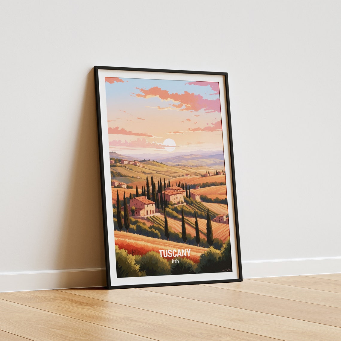 Tuscany Italy Rolling Hills Farmhouse Sunset View Countryside Poster - Image 5