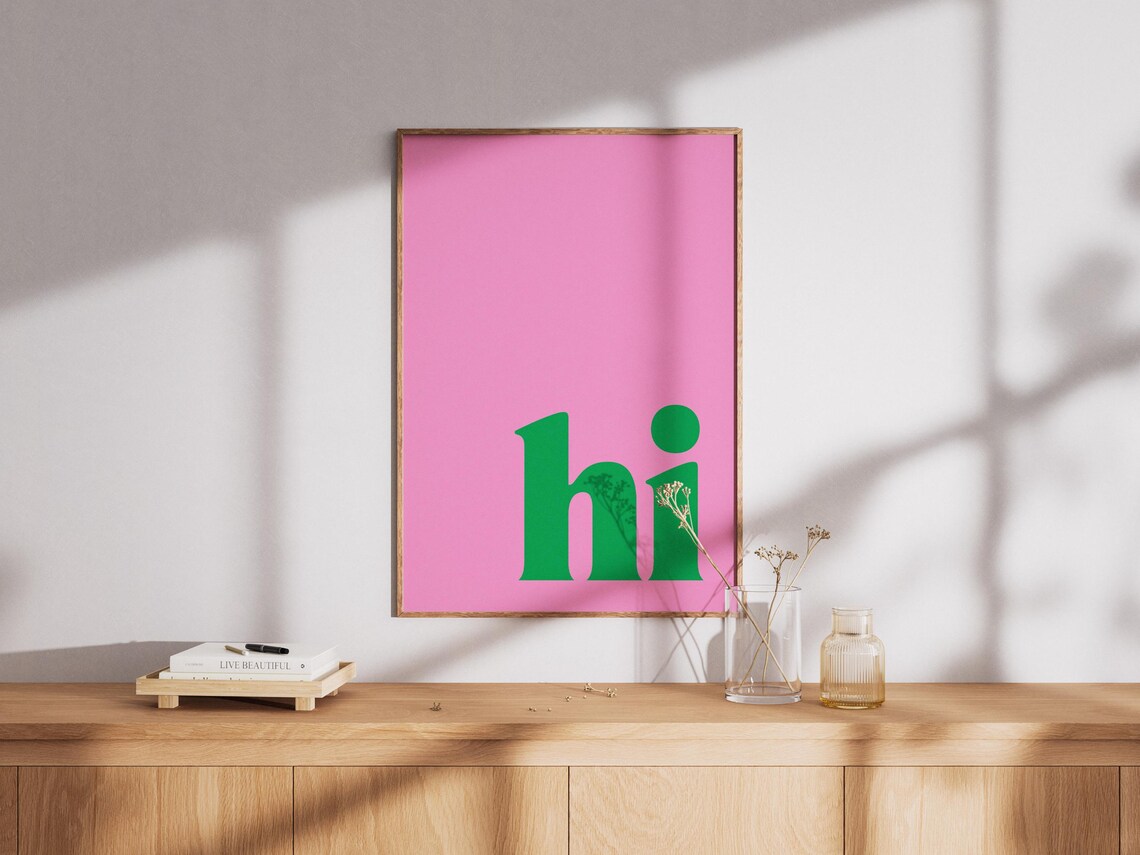 Typography Poster Print, Retro Trendy Room Decor