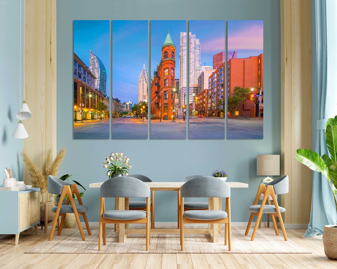 Toronto Gooderham Building Historic Street Sunset City Poster - Image 3