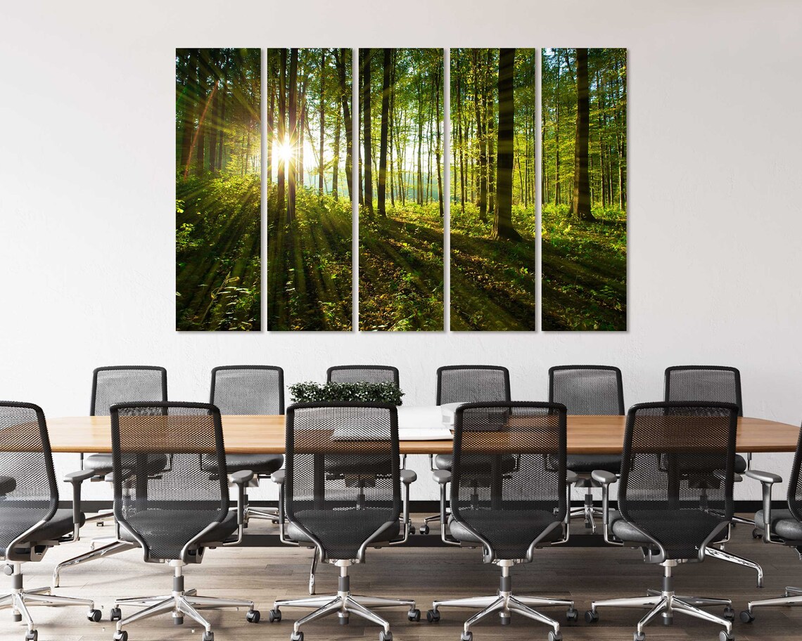 Forest Trees At Sunlight Large Decor For Wall Sunny Forest Popular Art For Gift Forest Photo Print Green Trees Artwork On - Image 4