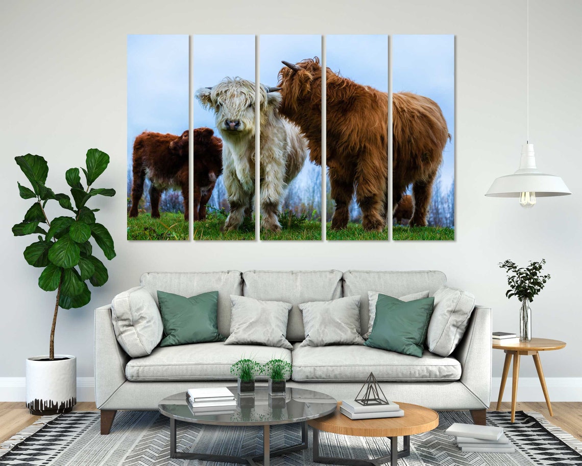 Highland Cows Herd Farm Field Shaggy Scottish Cattle Animal Poster - Image 7