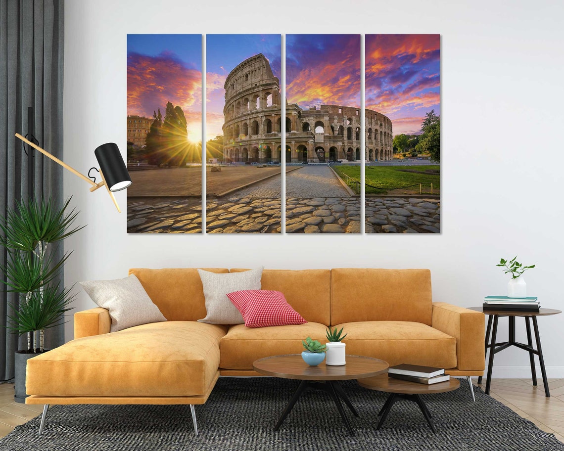 Colosseum Rome Italy At Sunrise With Dramatic Colorful Sky Poster - Image 5