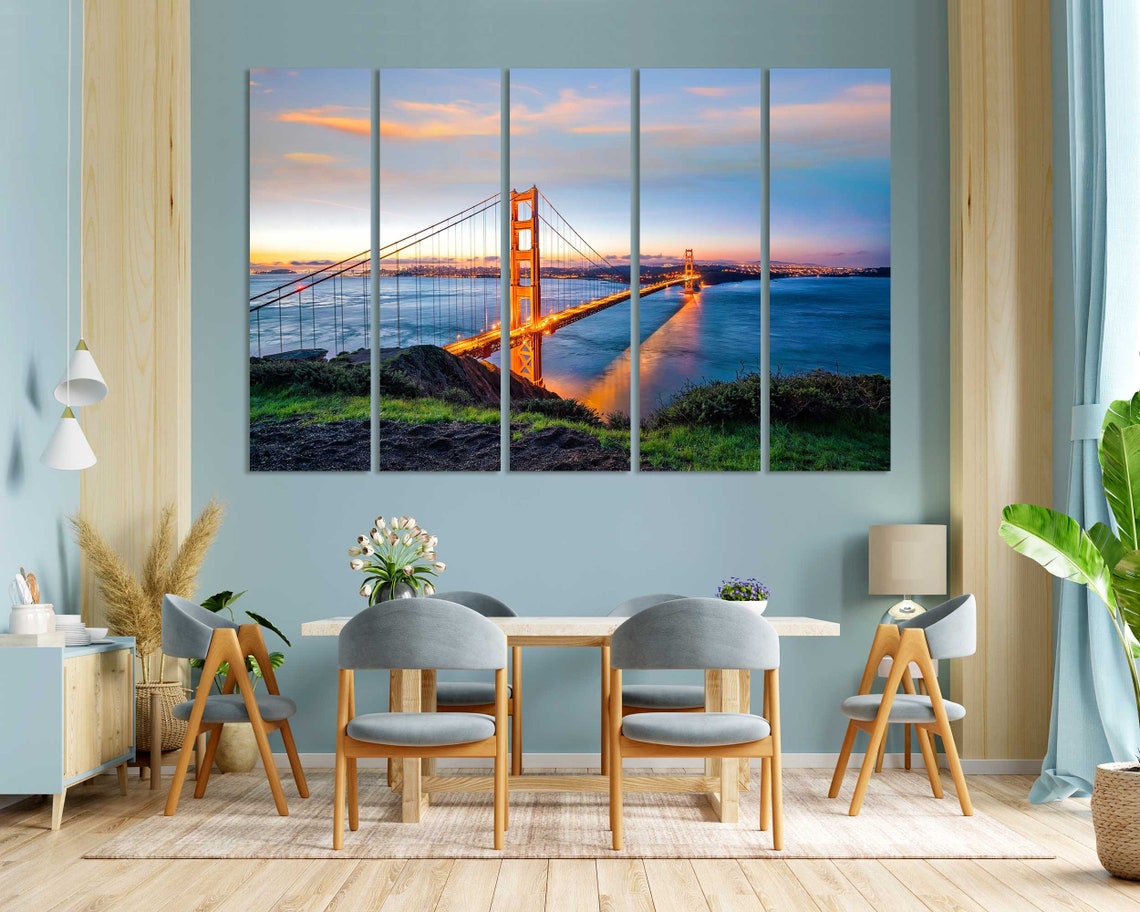Golden Gate Bridge San Francisco Sunset Twilight Glow Travel Poster - Image 3