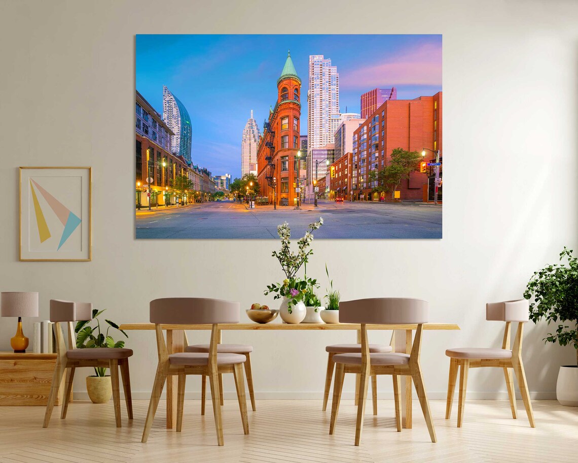 Toronto Gooderham Building Historic Street Sunset City Poster