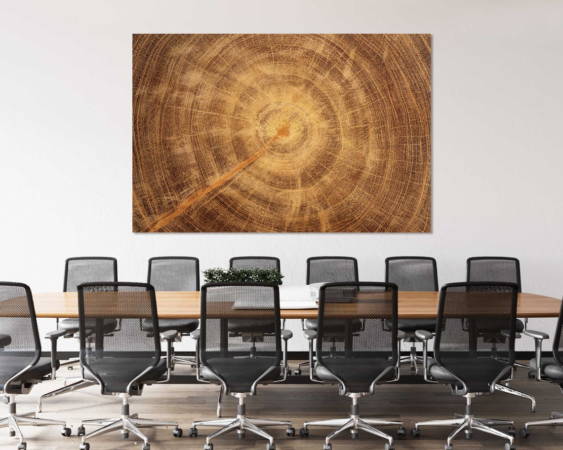 Tree Trunk Cross Section Growth Rings Rustic Wood Texture Wall Poster - Image 5