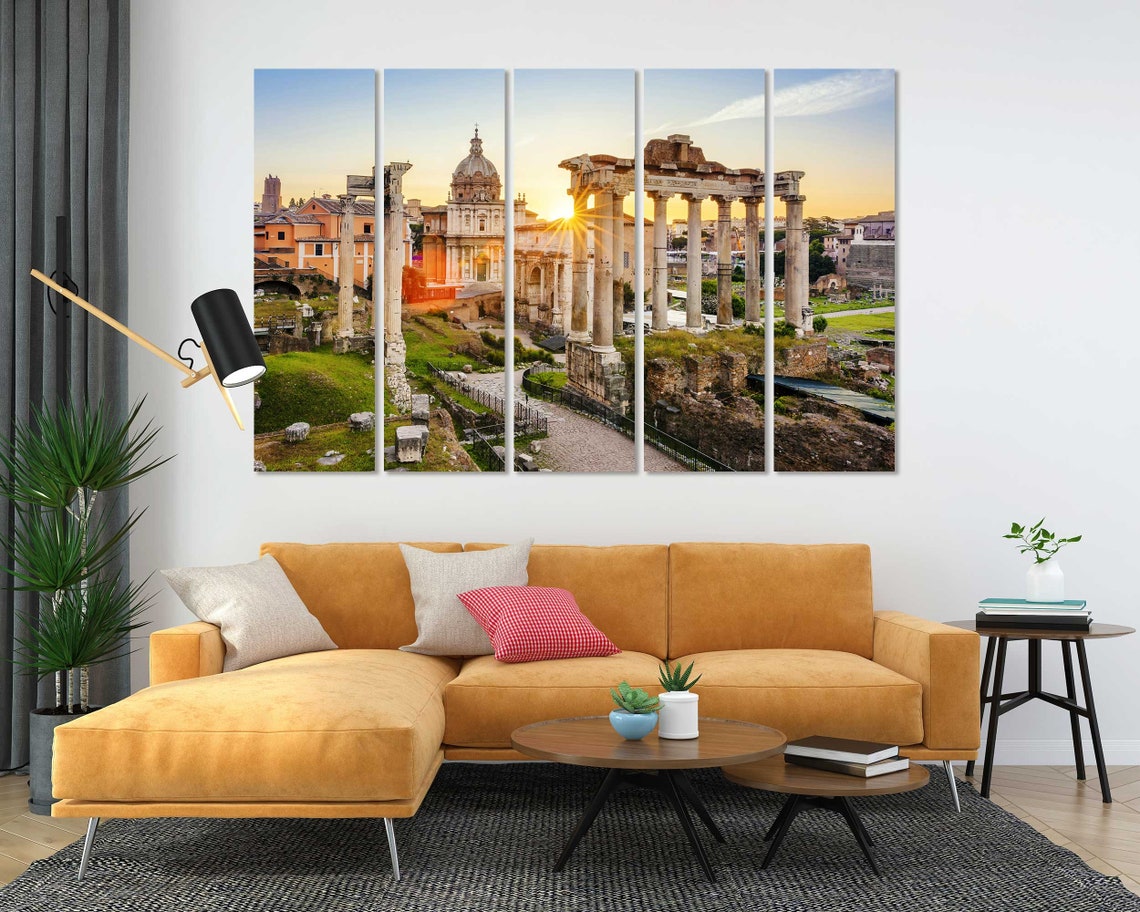 Rome Roman Forum Ancient Ruins Columns Sunset Italy Travel Poster - Image 5