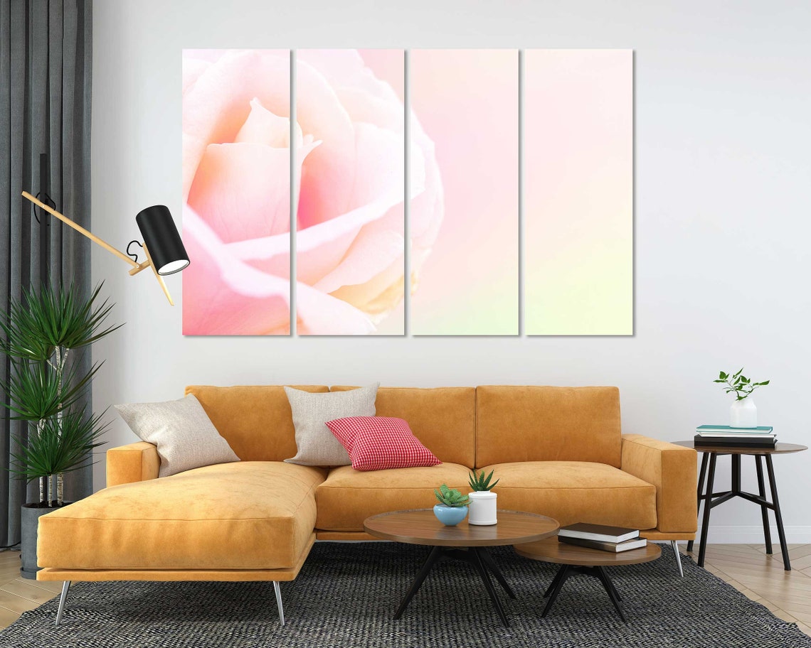 Pink Rose Bloom Soft Petal Close Up Pastel Botanical Wall Poster - Image 5