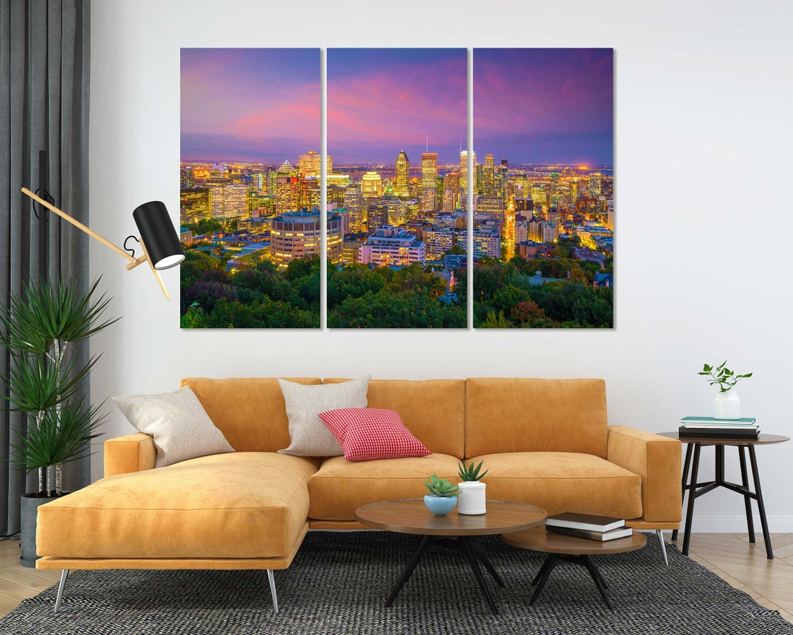 Montreal Canada Panoramic Skyline At Night With Colorful Sky Poster - Image 5