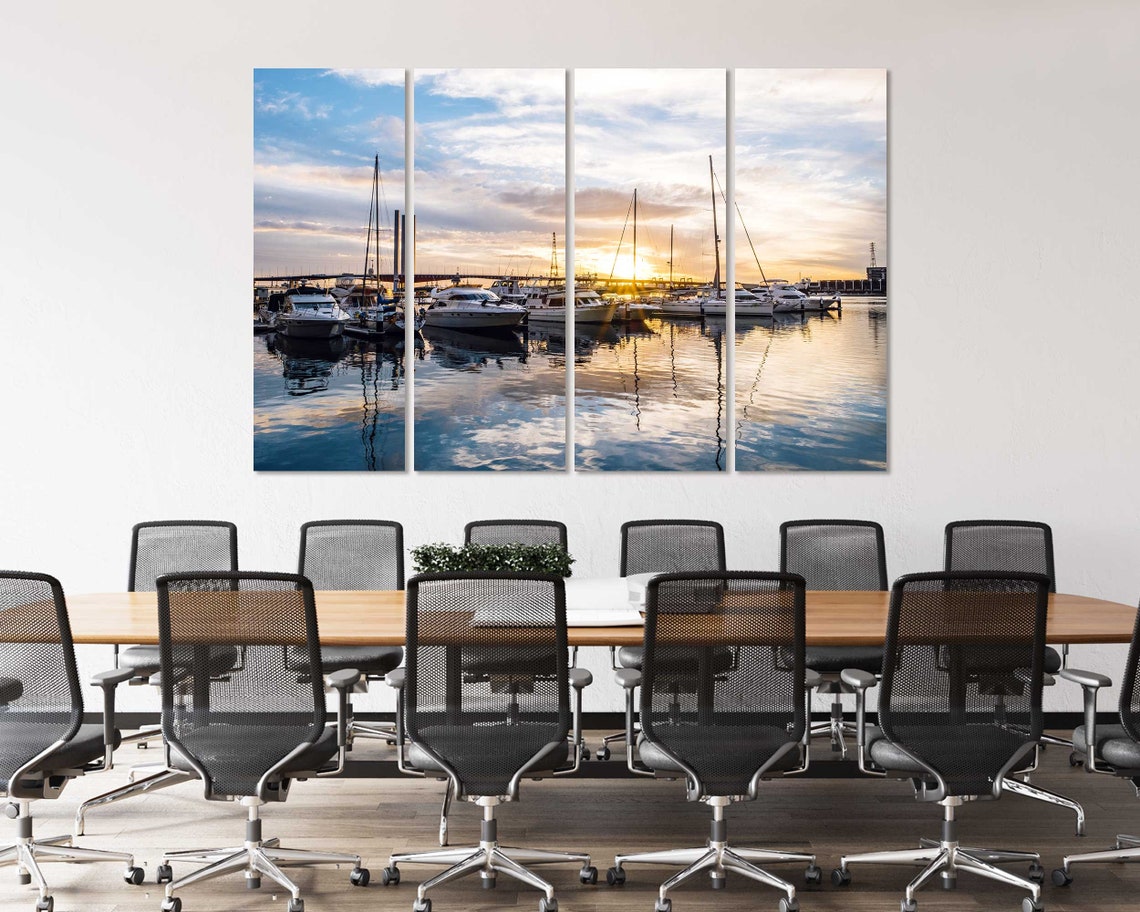 Yachts Parked In Harbor Photo Print On Boats Pictures Print On Yacht Painting Wall Art Water Transport Design Decoration - Image 4
