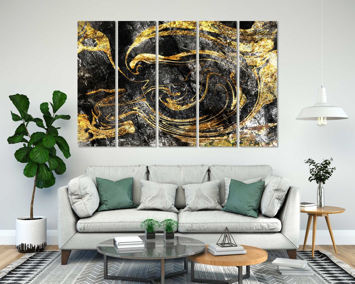 Black Gold Marble Swirl Abstract Luxury Living Room Wall Decor Poster - Image 8