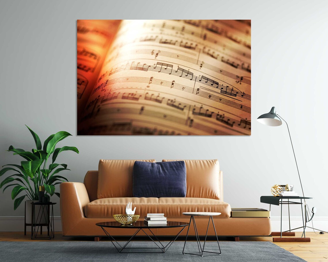 Vintage Sheet Music Close Up Warm Glow Classical Music Lover Wall Art Poster
